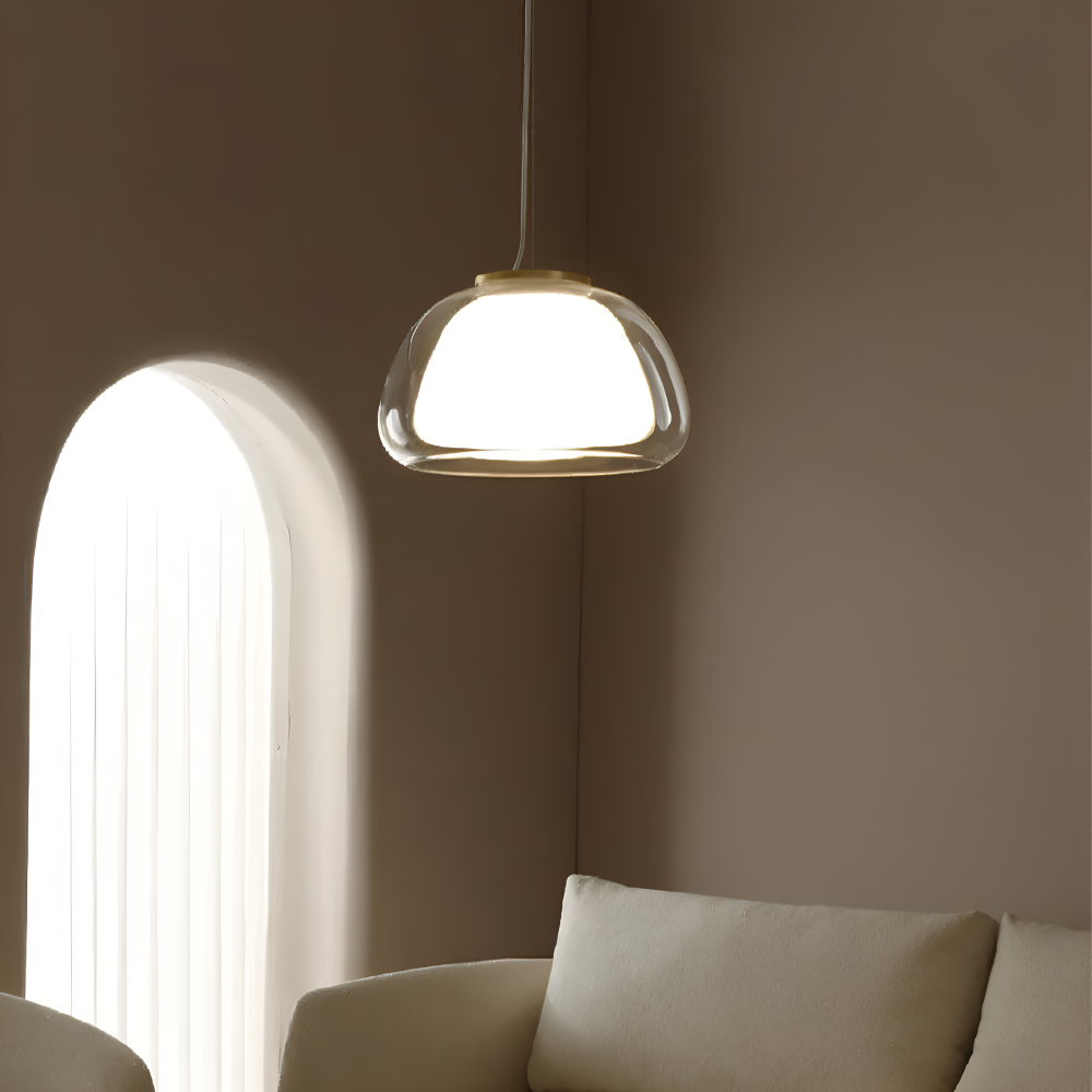 LustreJell - Modern Kräm Glas Pendellampa - Transparent Jelly LED Hänglampa