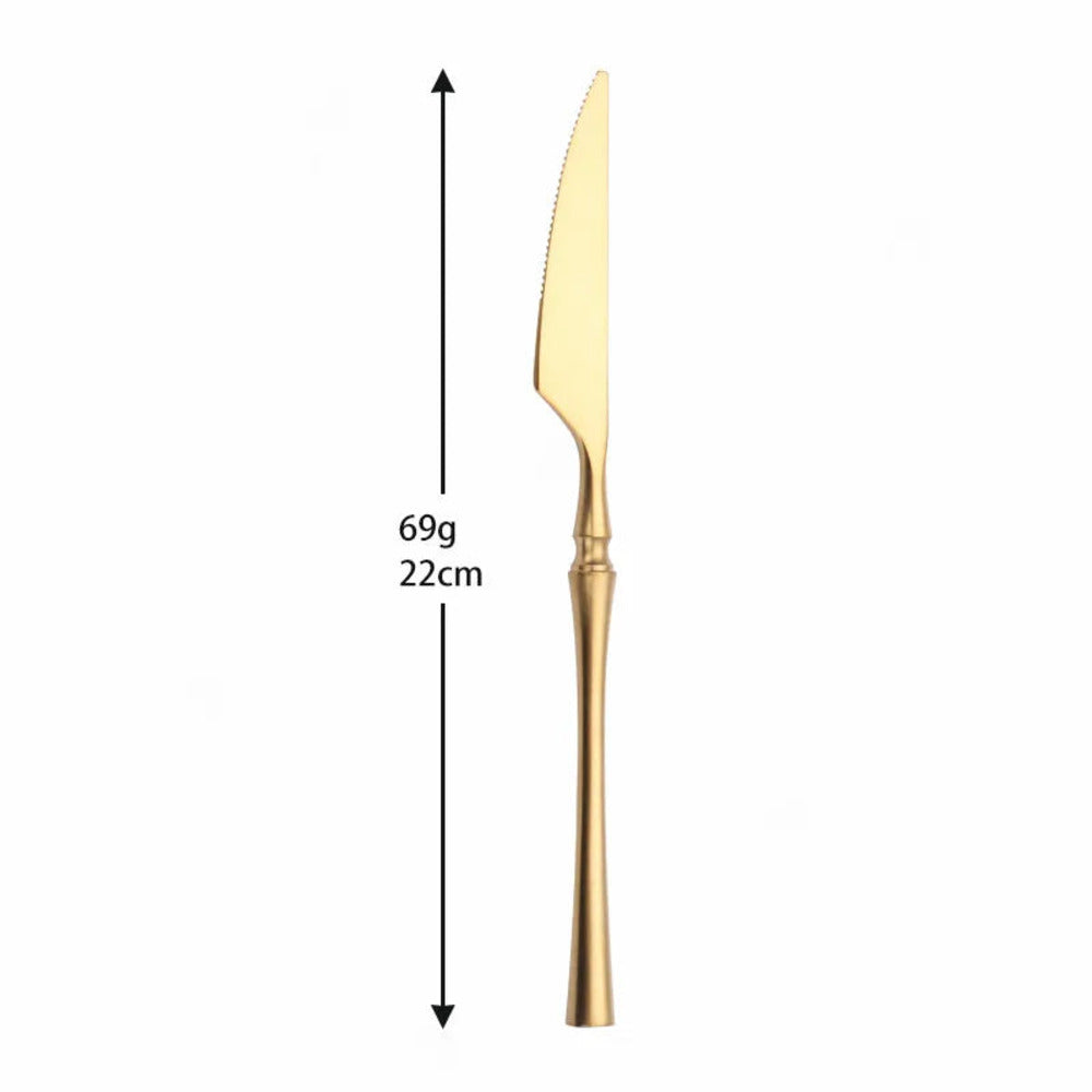 Venetian LuxeFeast - Bestickset - Svart Bestickset - 4/16-Delars Bestickset - Gyllene Bestick