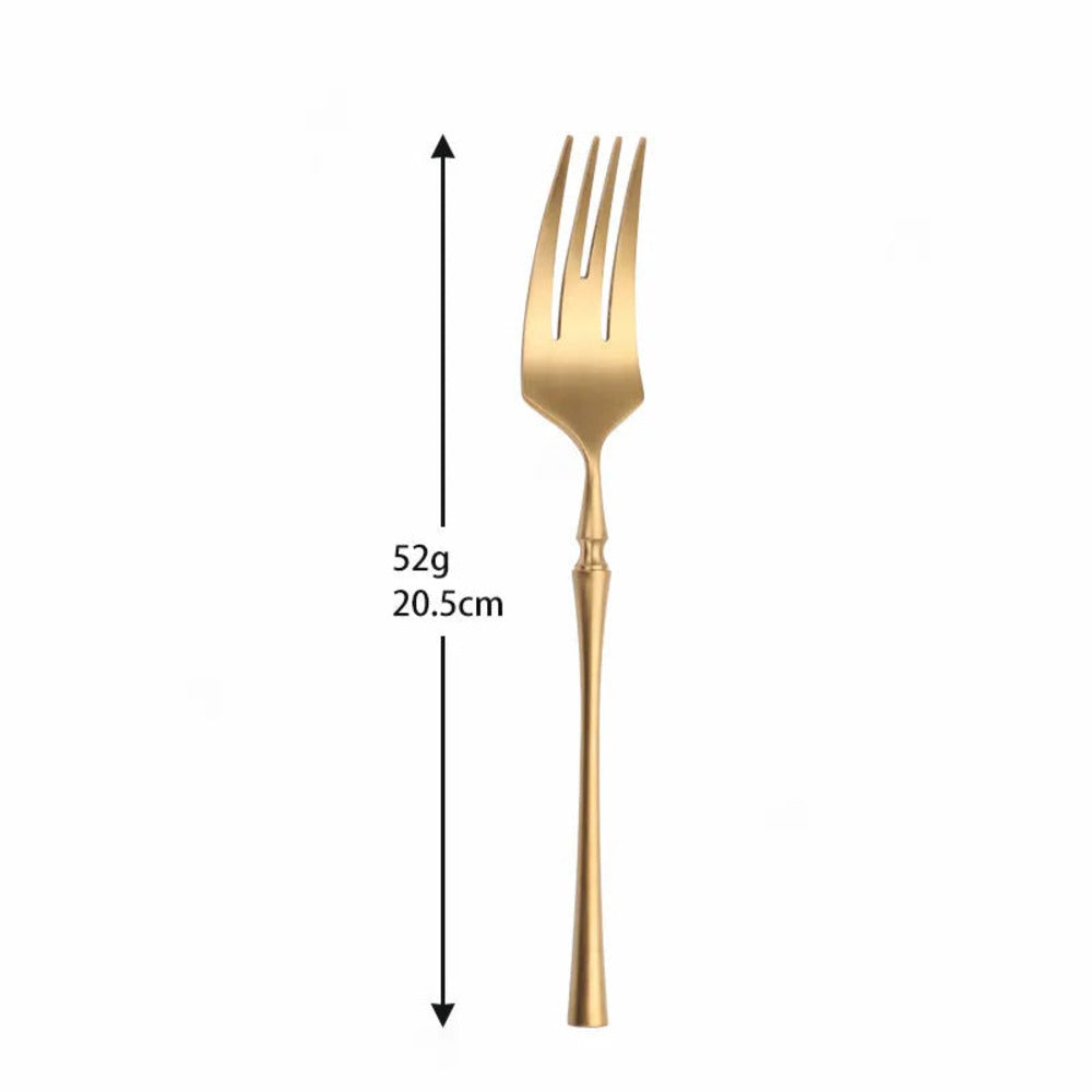 Venetian LuxeFeast - Bestickset - Svart Bestickset - 4/16-Delars Bestickset - Gyllene Bestick