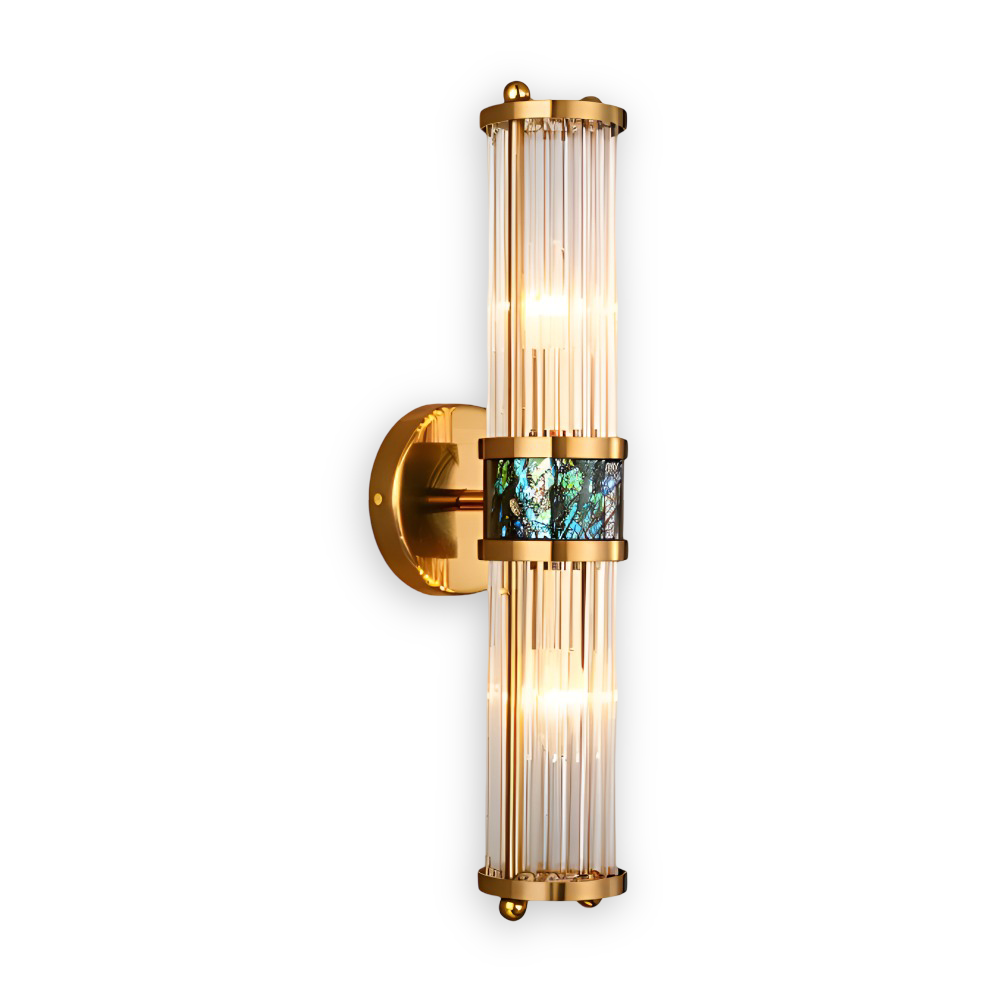 Lyxig Guldkristall Vägglampa - Modern Ribbade Vägglampa - E14 Vägglampor LED