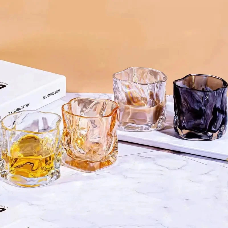 Lyxigt handgjort whiskyglasset - Vridna glas för whisky och cocktails, 200 ml, 2/4/6 delar 3