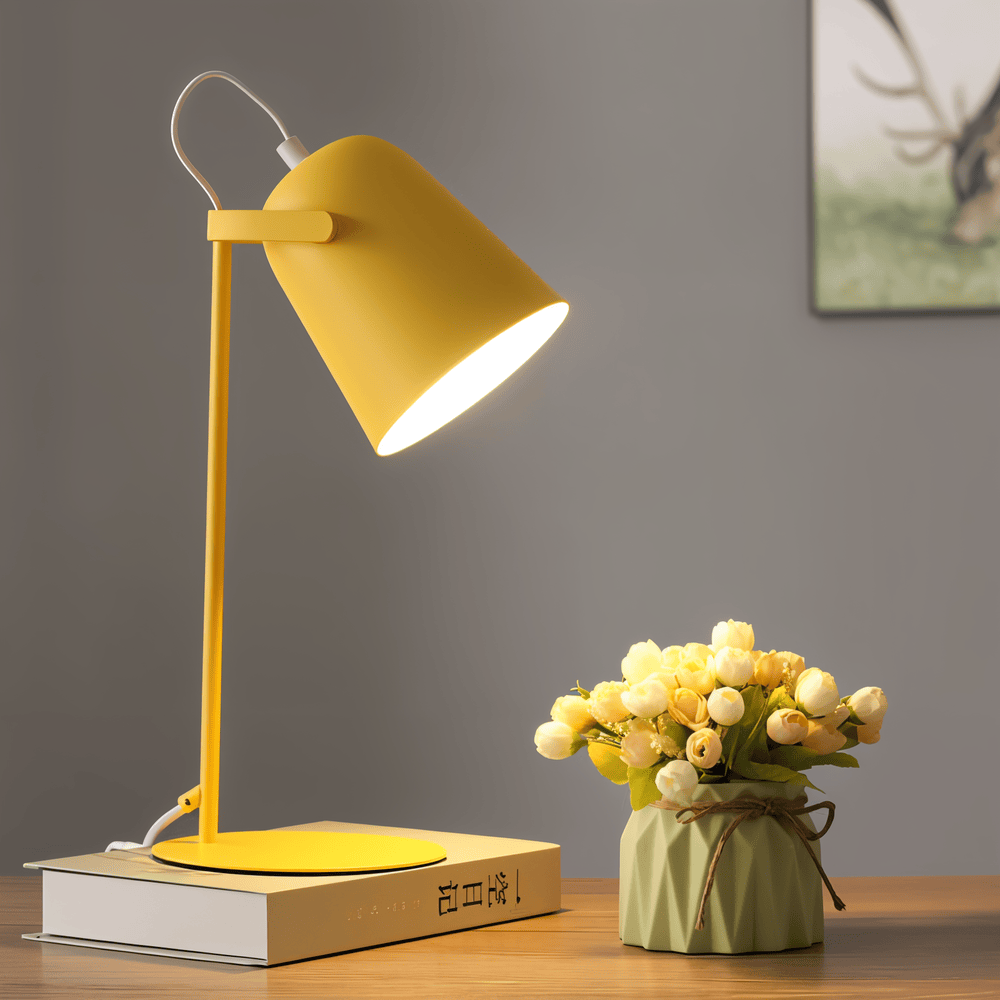 Macaron Bordslampa - Nordiskt Gul Skrivbordslampa - Justerbar Lampa