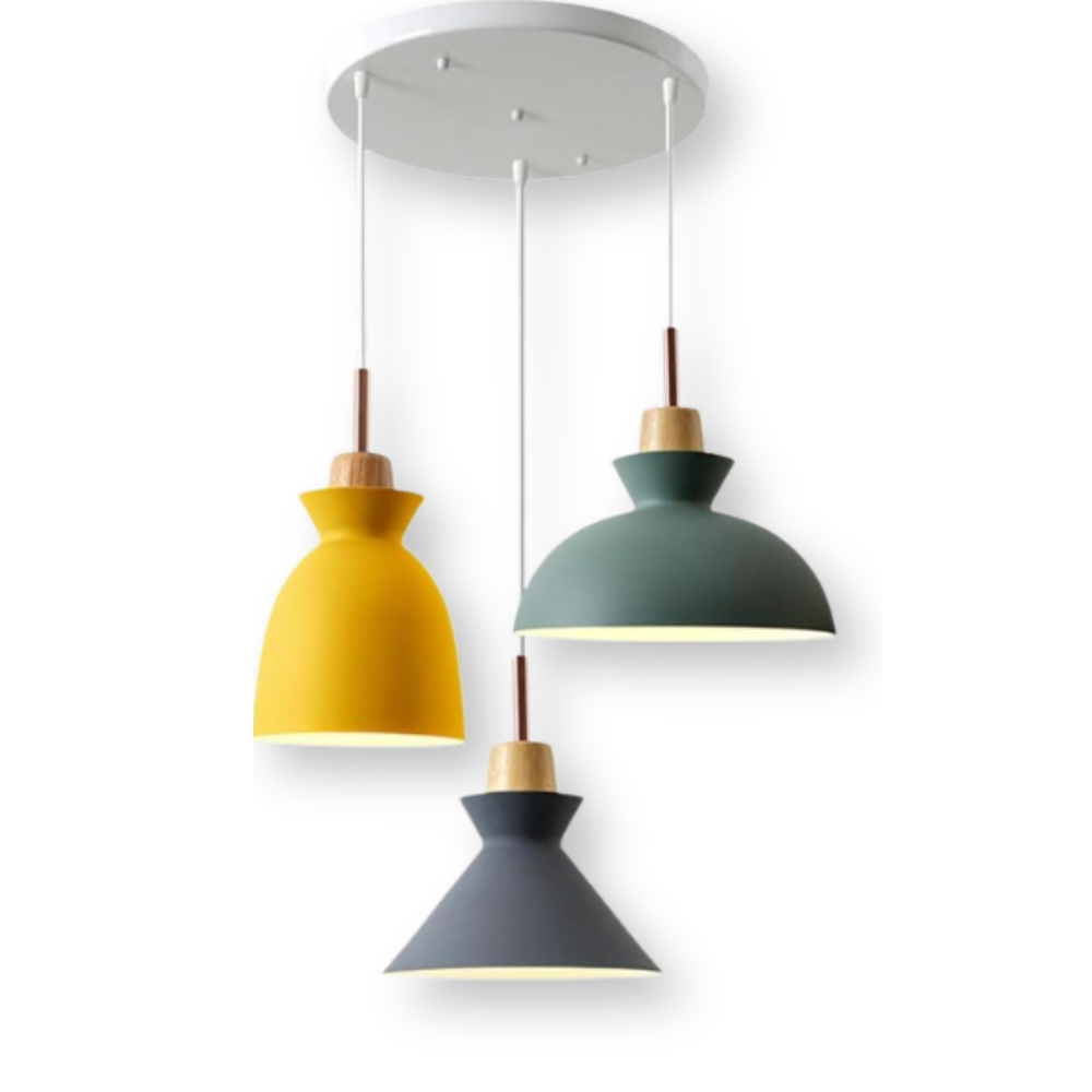 Macaron Hue Pendellampa - Färgglad Flanell & Kuppeldesign Hänglampa i Macaron-färger
