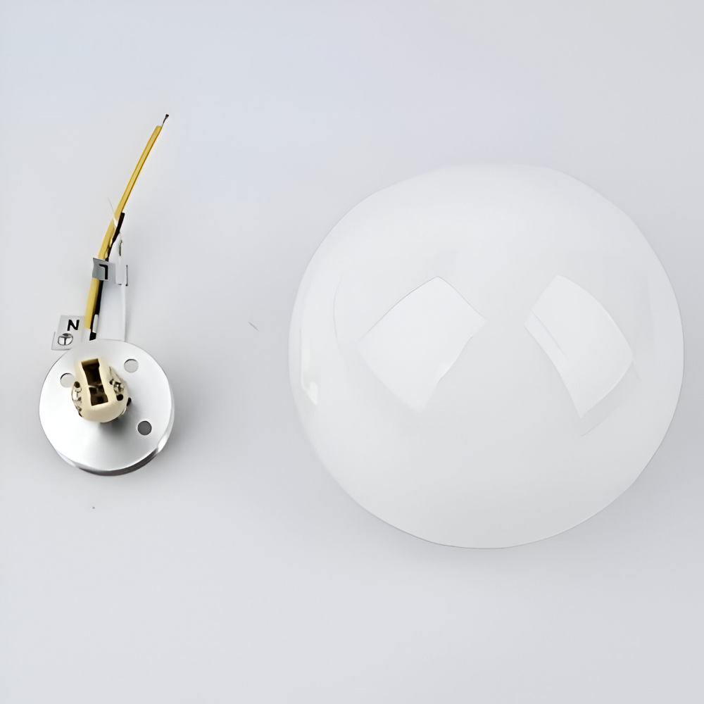 Minimalistisk Rund Glas Vägglampa - Elegant Mjölkvit Inomhus Vägglampa för Modernt Hemdesign