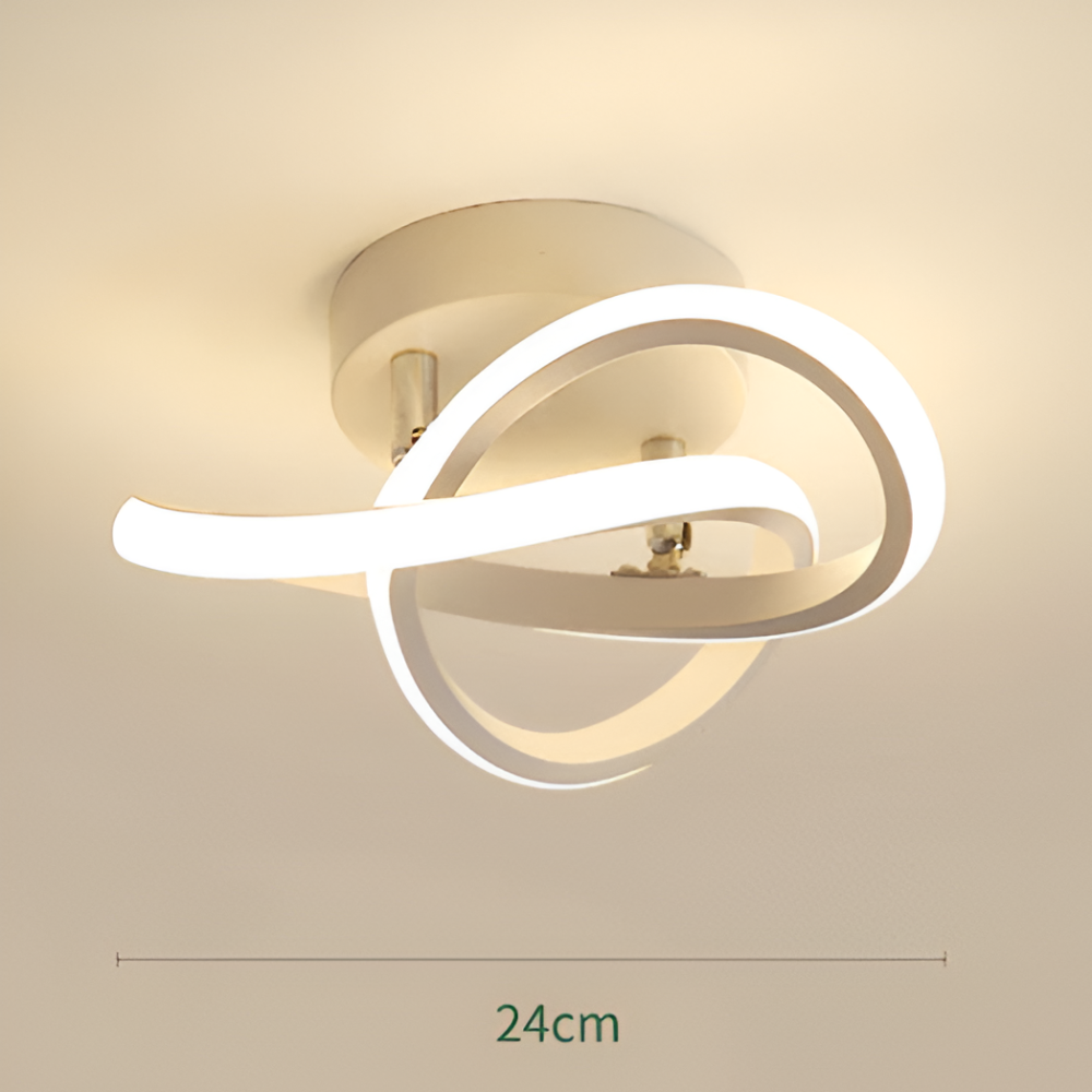 LED Taklampa – Modern Abstrakt Design, Dimbar, Energisnål, Svart/Vit, Ø24 cm