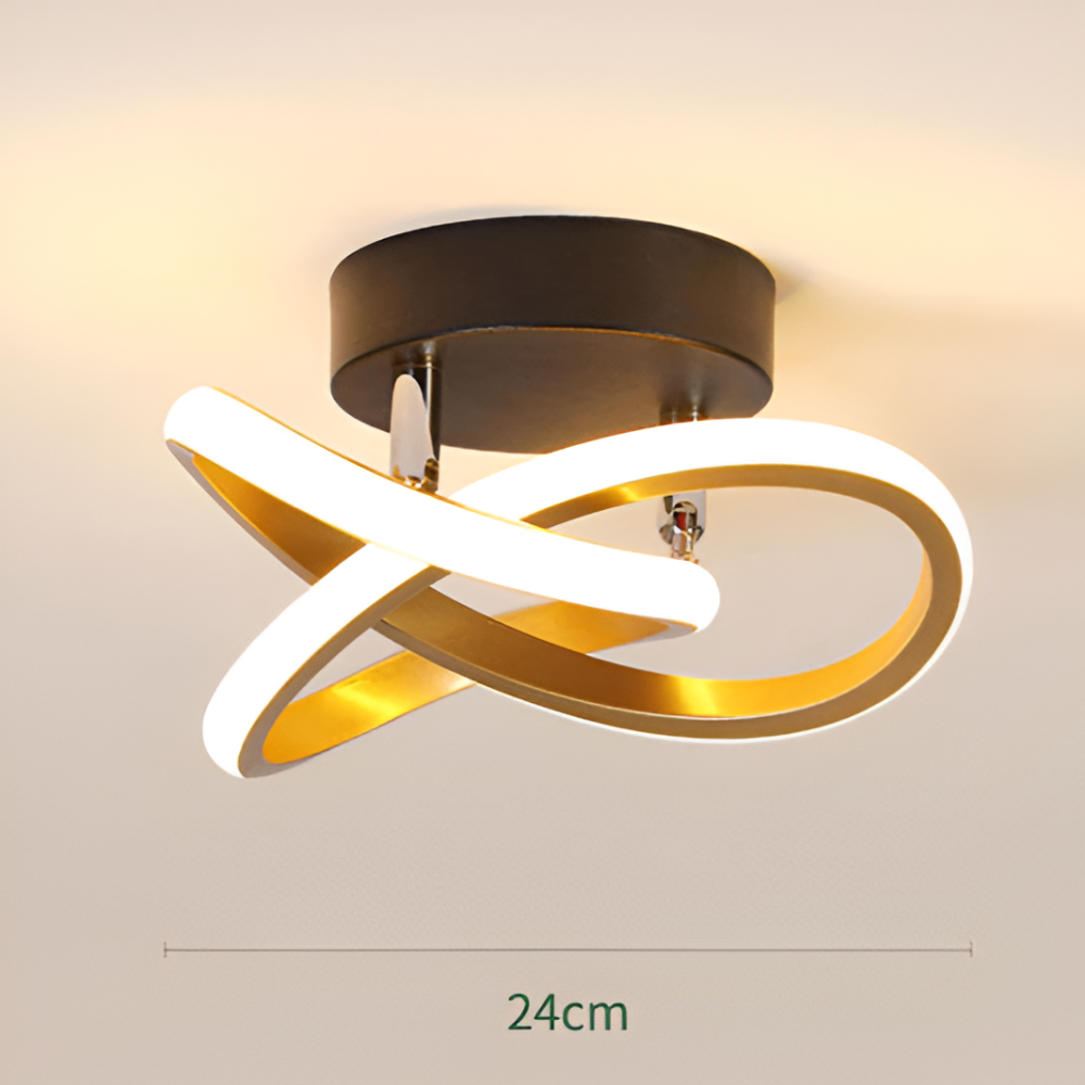 LED Taklampa – Modern Abstrakt Design, Dimbar, Energisnål, Svart/Vit, Ø24 cm