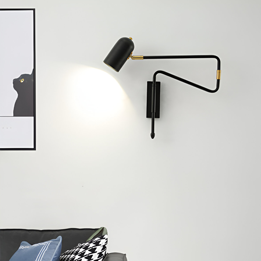 Modern Justerbar Svängarm Vägglampa - Skandinavisk Järnvägglampa