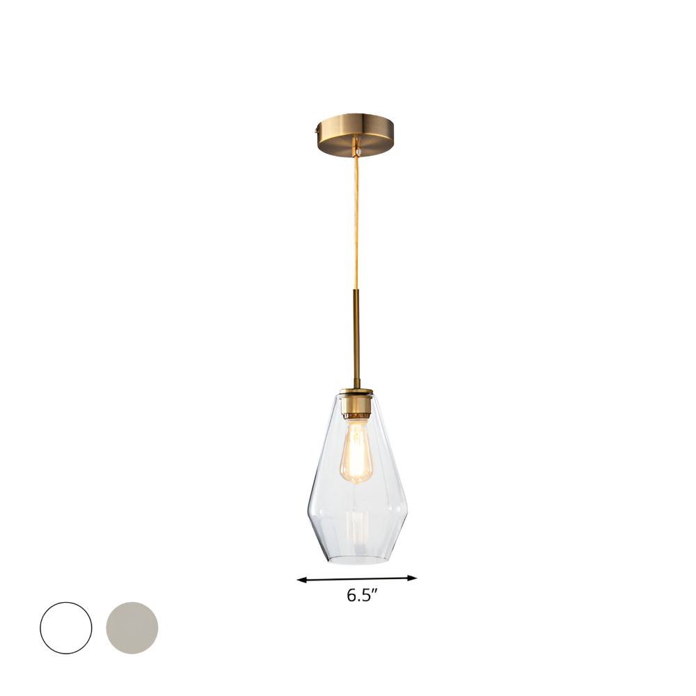 Modern Mässing Pendellampa med Glas Skärm - Taklampa för Stilfull Belysning i Bostadsutrymmen