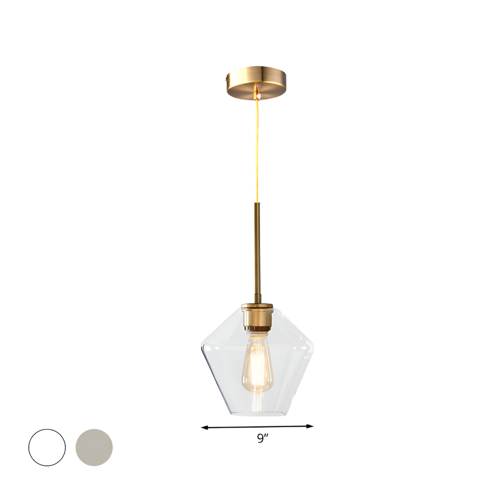 Modern Mässing Pendellampa med Glas Skärm - Taklampa för Stilfull Belysning i Bostadsutrymmen