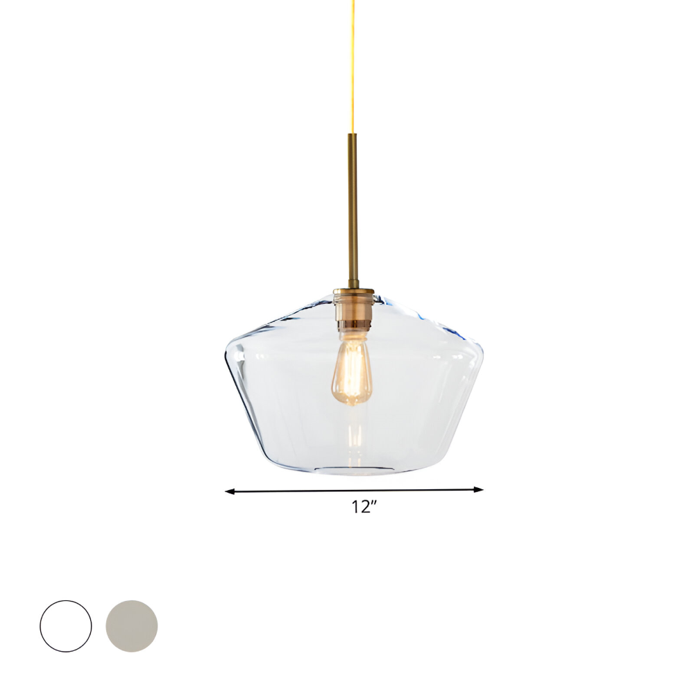 Modern Mässing Pendellampa med Glas Skärm - Taklampa för Stilfull Belysning i Bostadsutrymmen