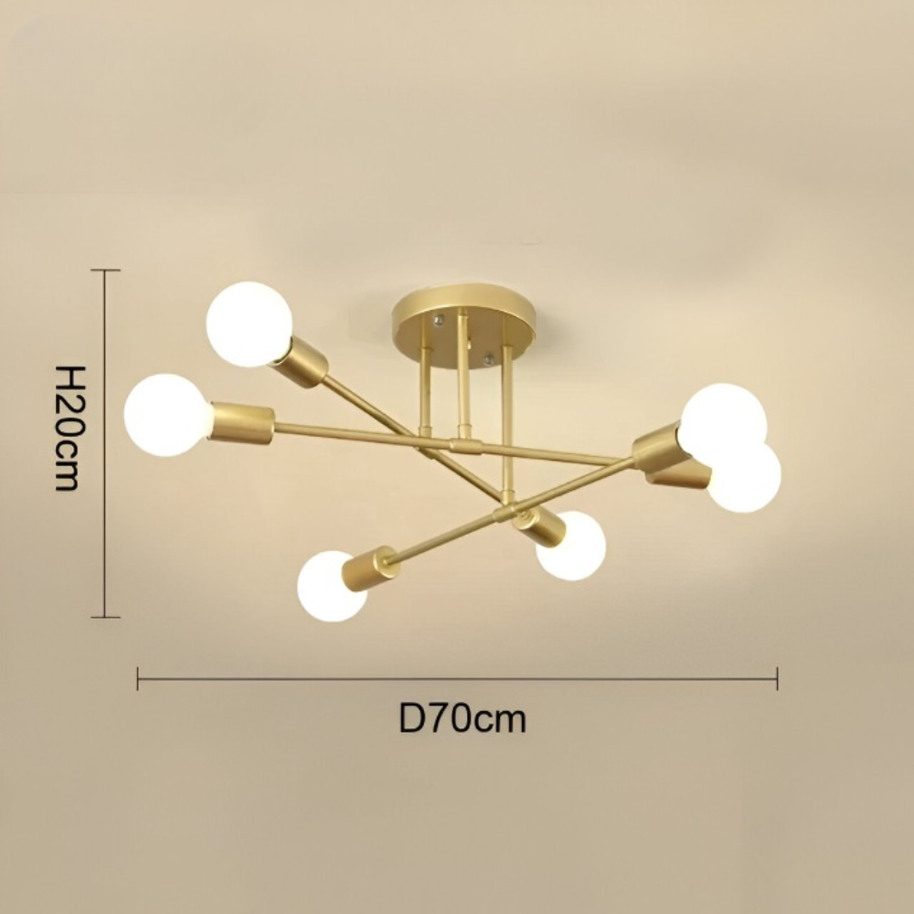 Modern Guld LED Taklampa - Elegant Krona för Heminredning i Sovrum och Vardagsrum