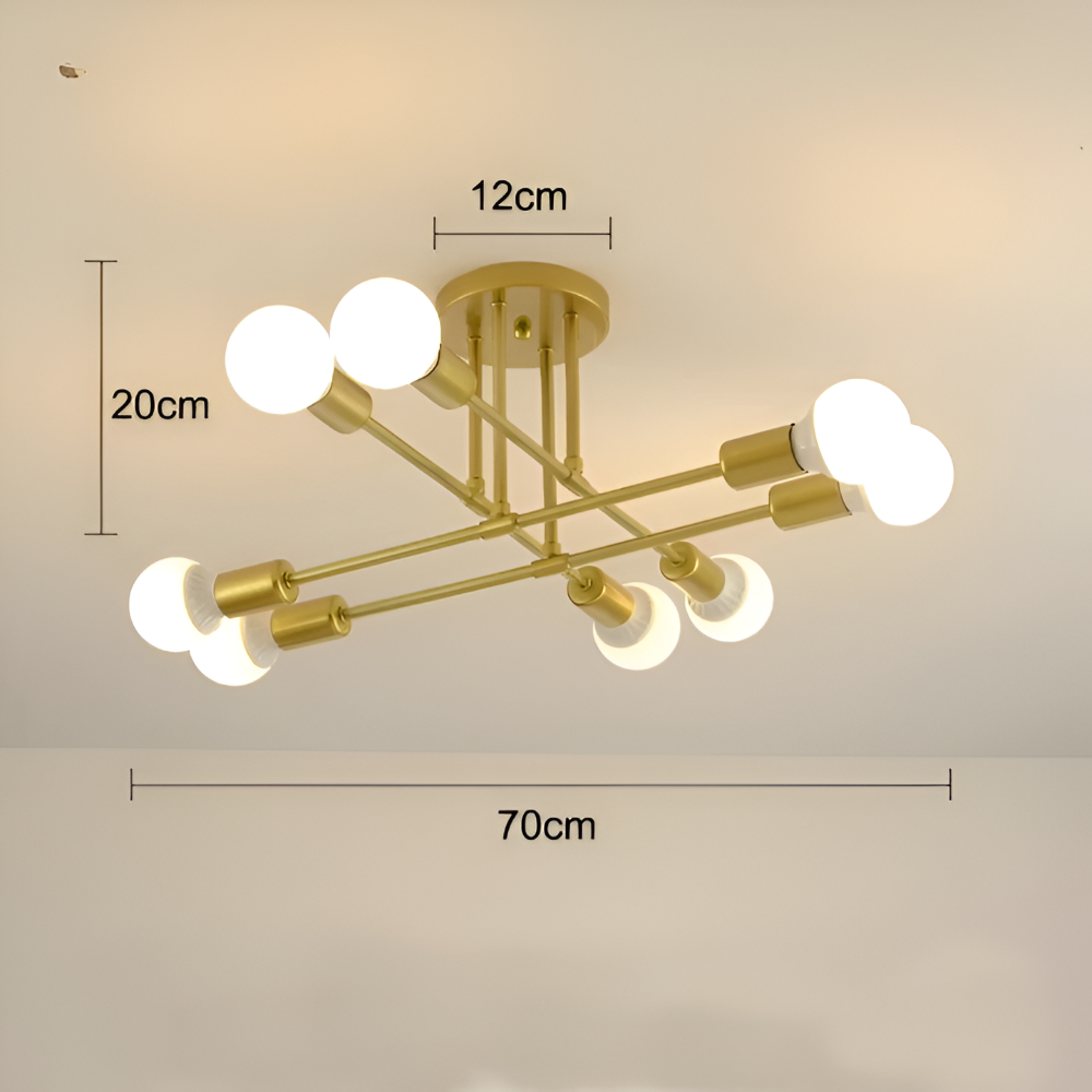 Modern Guld LED Taklampa - Elegant Krona för Heminredning i Sovrum och Vardagsrum