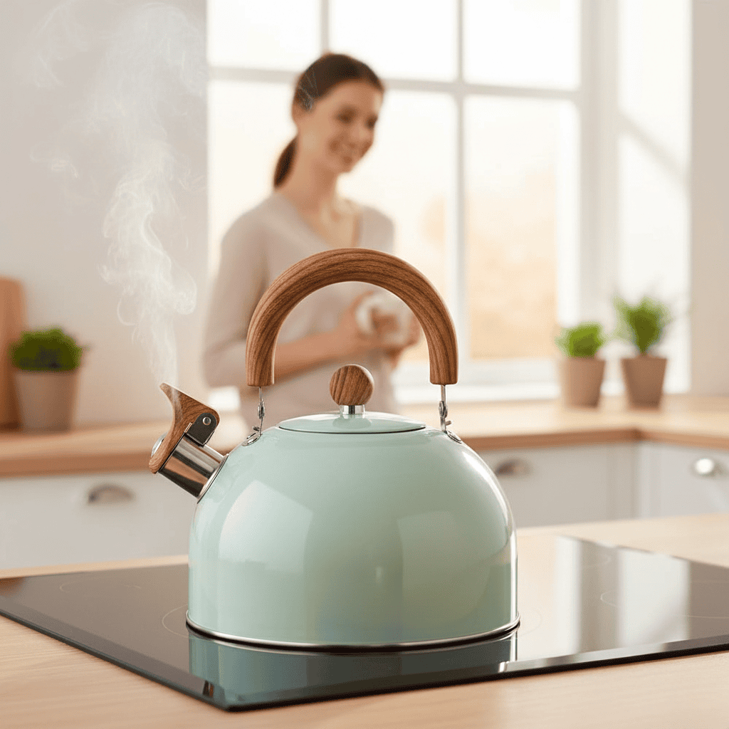 Modern Vattenkokare I Rostfritt Stål - 3L Robust Vattenkokare Med Ergonomiskt Handtag För Kök 1