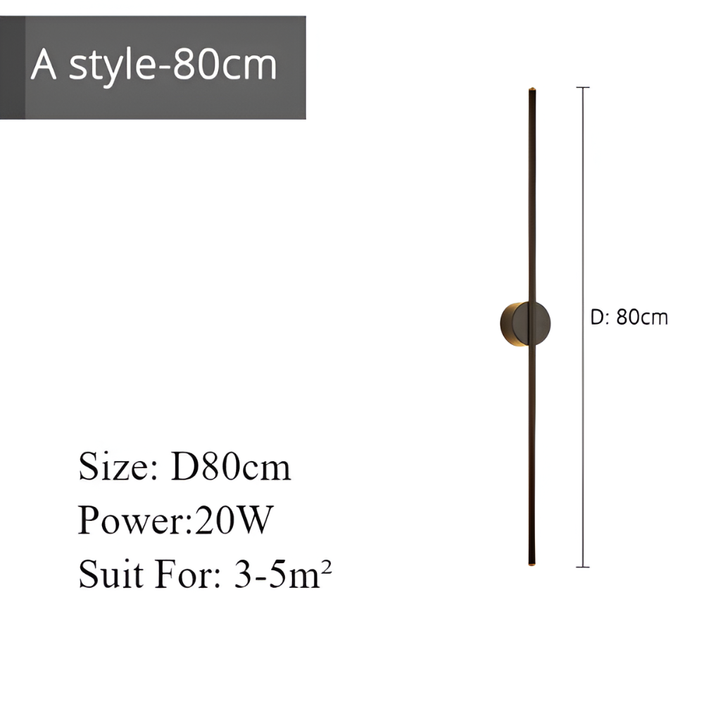 ModiStrip Vägglampa - Minimalistisk Svart Linje Vägglampa Inomhus - LED Belysning