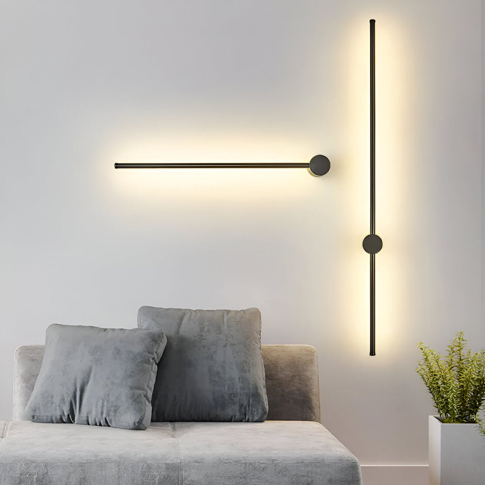 ModiStrip Vägglampa - Minimalistisk Svart Linje Vägglampa Inomhus - LED Belysning