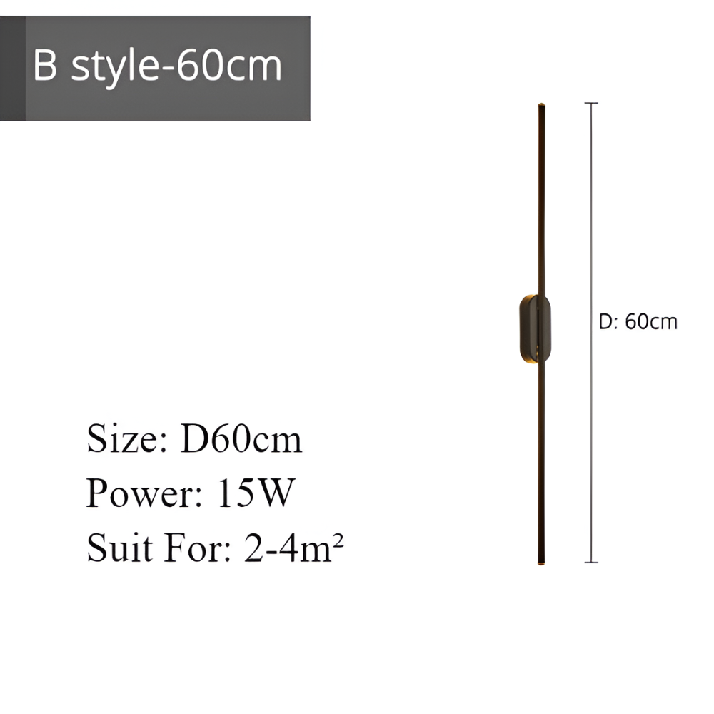 ModiStrip Vägglampa - Minimalistisk Svart Linje Vägglampa Inomhus - LED Belysning