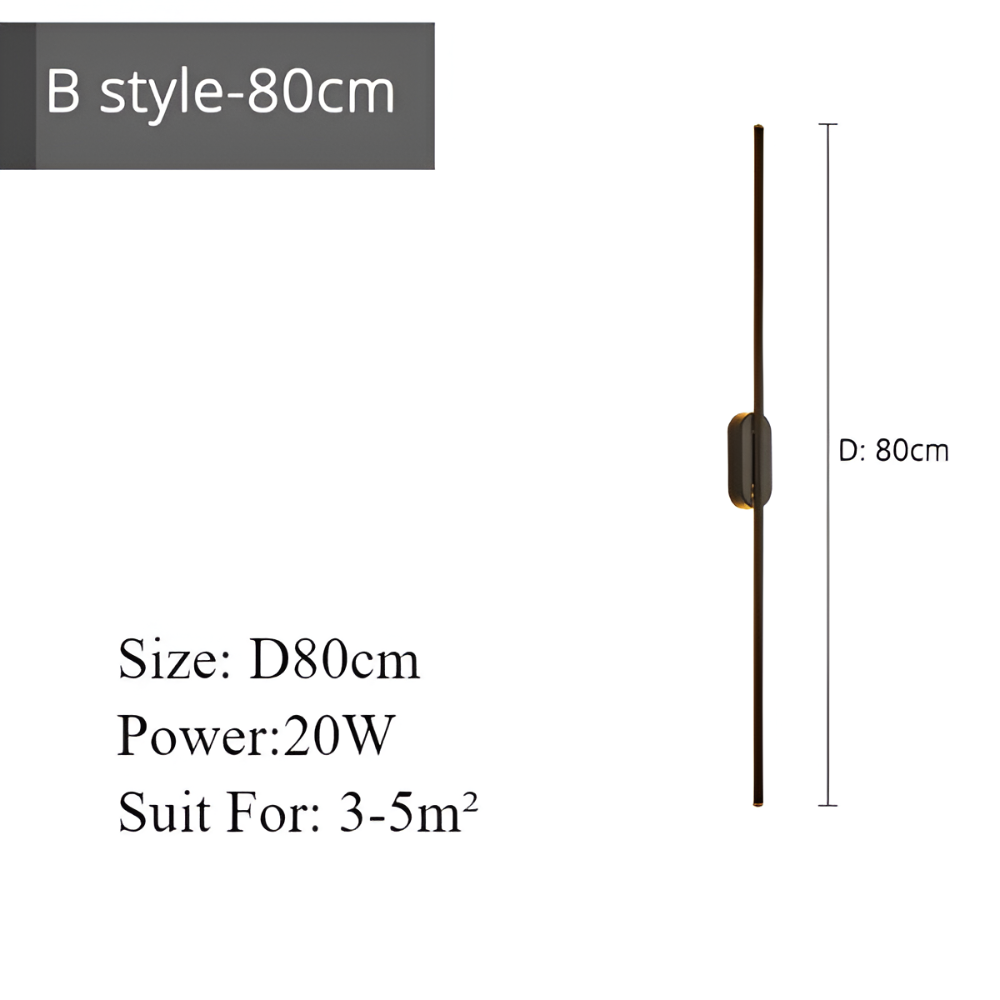 ModiStrip Vägglampa - Minimalistisk Svart Linje Vägglampa Inomhus - LED Belysning