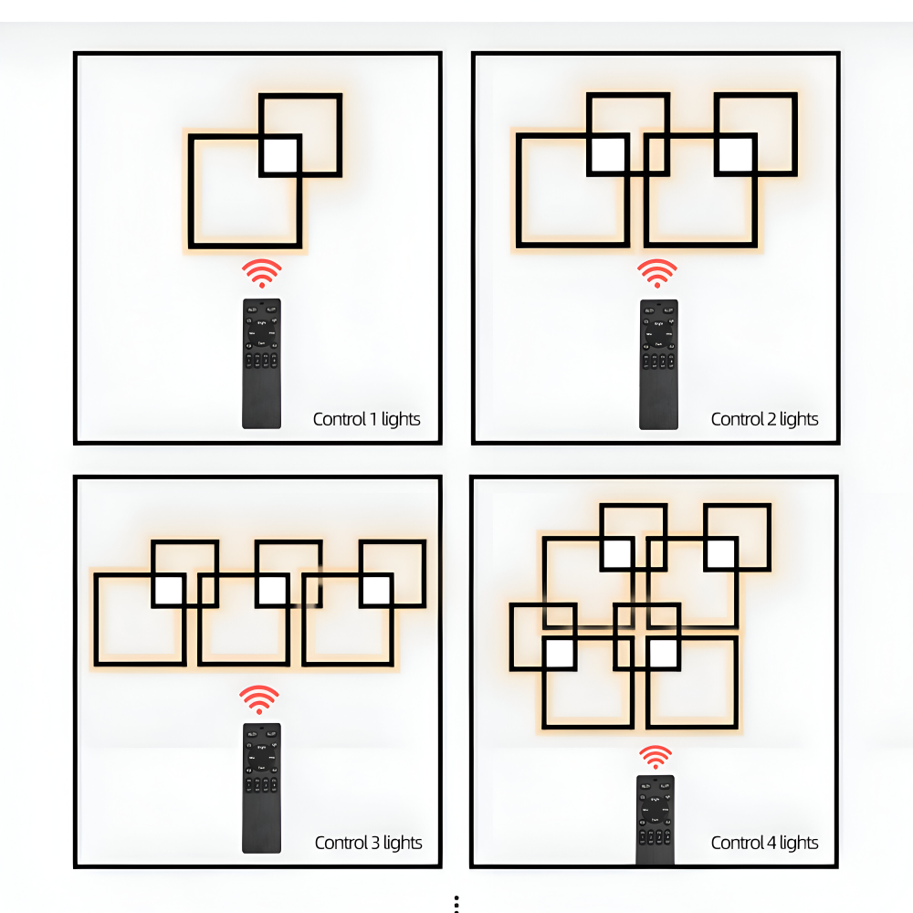 MonoQuad Vägglampa - Metallic Svart Vit Fyrkantig LED Väggbelysning
