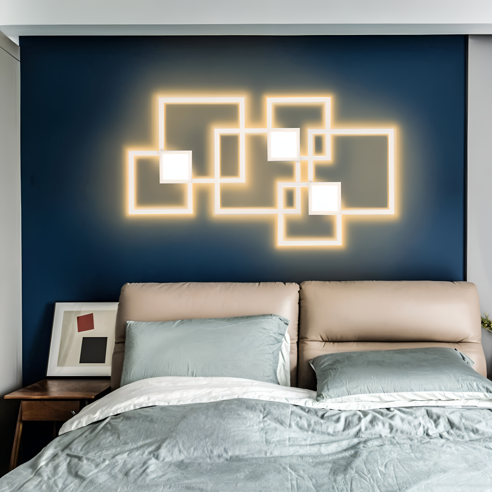 MonoQuad Vägglampa - Metallic Svart Vit Fyrkantig LED Väggbelysning