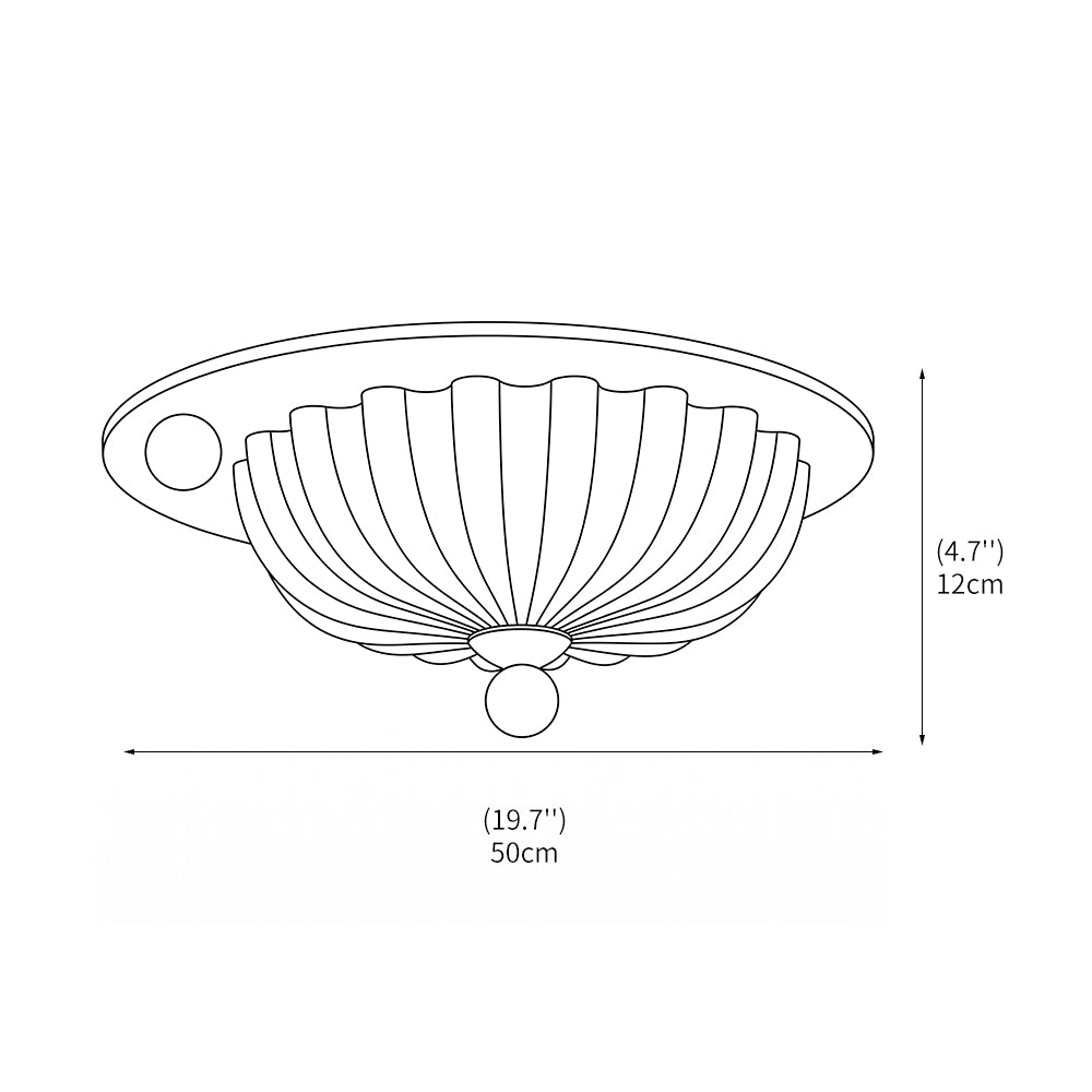 Taklampa i glas med integrerad LED i ett sovrum med modern inredning