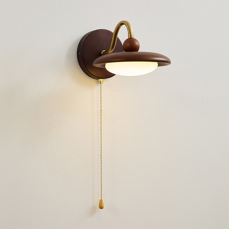 Vägglampa I Trä Och Metall Med LED