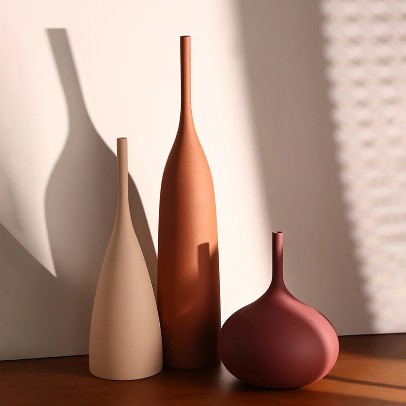 Morandi Stil Handborstad Keramikvas - Elegant Vit Porslinsblommavas För Snygg Dekoration 3