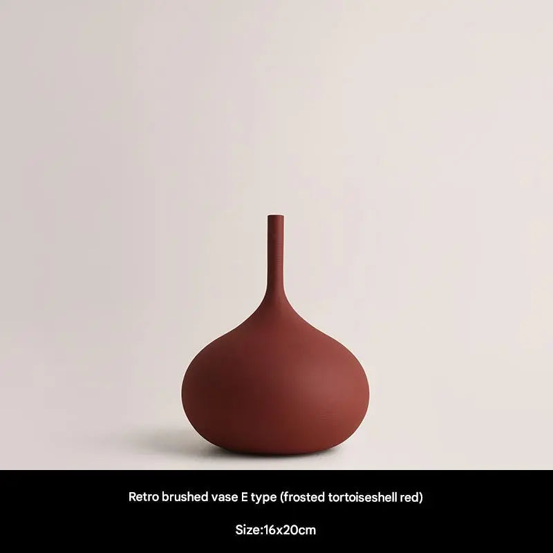 Morandi Stil Handborstad Keramikvas - Elegant Vit Porslinsblommavas För Snygg Dekoration 5