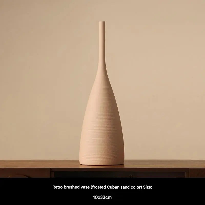 Morandi Stil Handborstad Keramikvas - Elegant Vit Porslinsblommavas För Snygg Dekoration 7