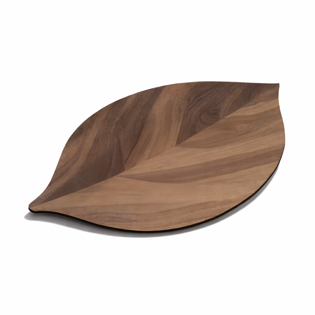 Badrumsmatta i Naturfärgat Lövverk - Vattenabsorberande och halkfri för duschar och handfat, oval, 2100 g/m²