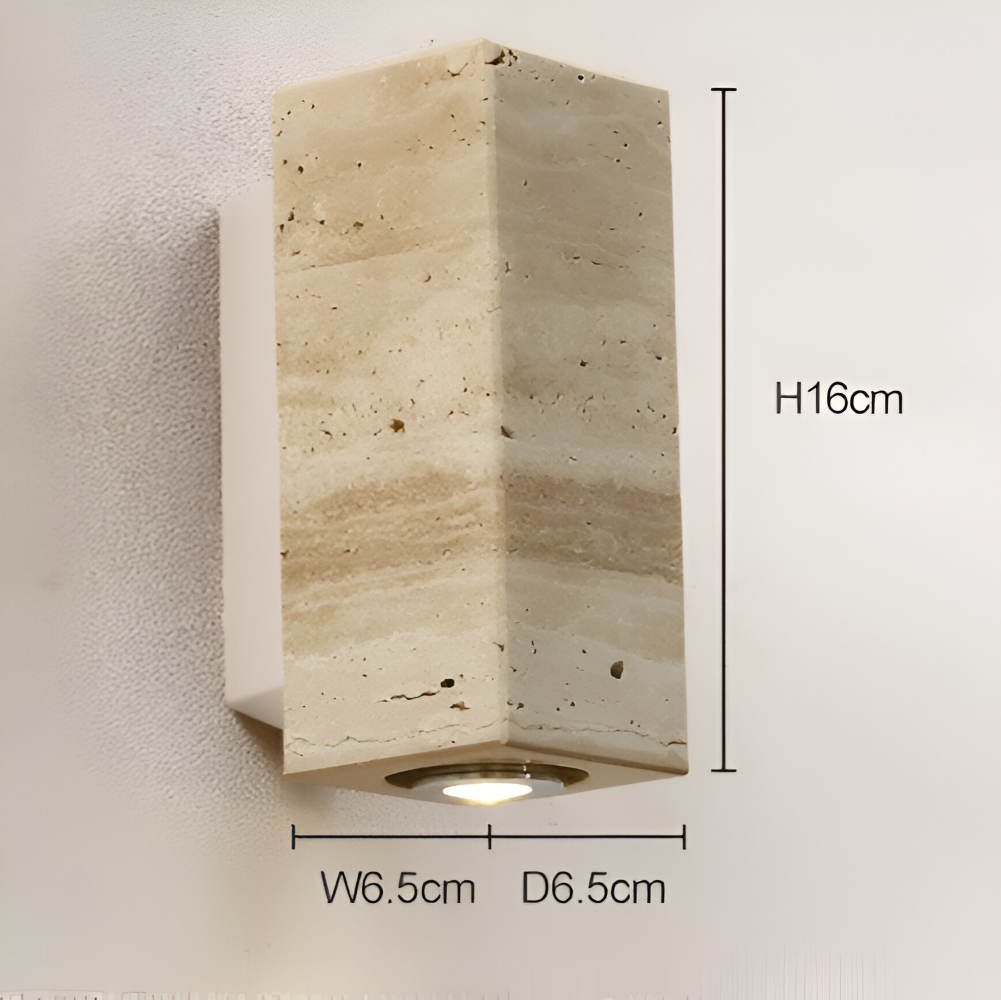 Natursten Vägglampa - Travertin Vägglampa - Strip Vägglampa Marmor Träbas
