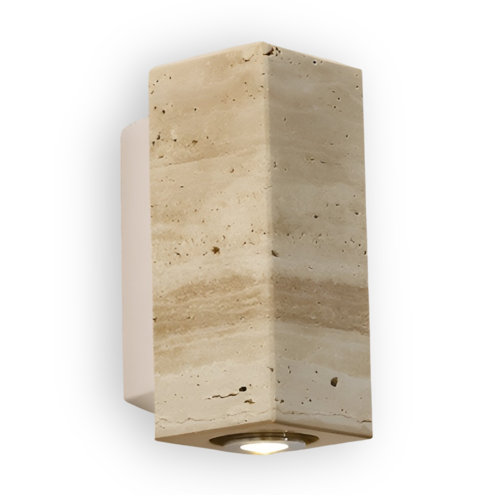 Natursten Vägglampa - Travertin Vägglampa - Strip Vägglampa Marmor Träbas
