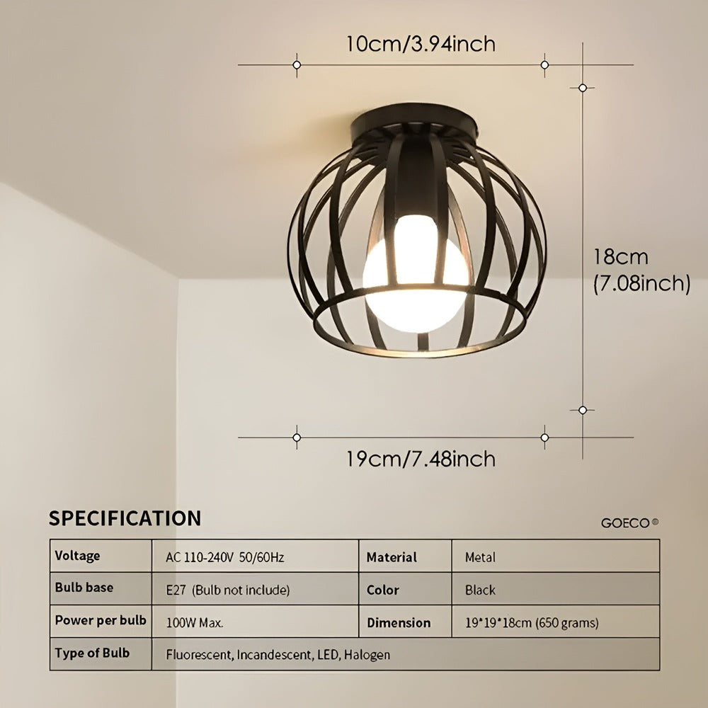 AisleShine Taklampa - Geometrisk Lampa i Svart Järn