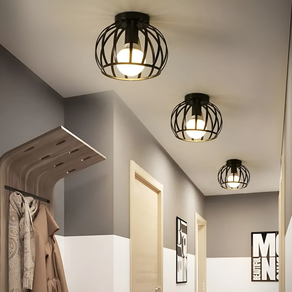 AisleShine Taklampa - Geometrisk Lampa i Svart Järn