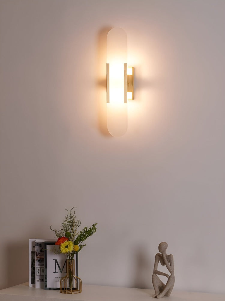 Vägglampa i Alabaster - Modern Vägglampa i Koppar - LED-Vägglampa