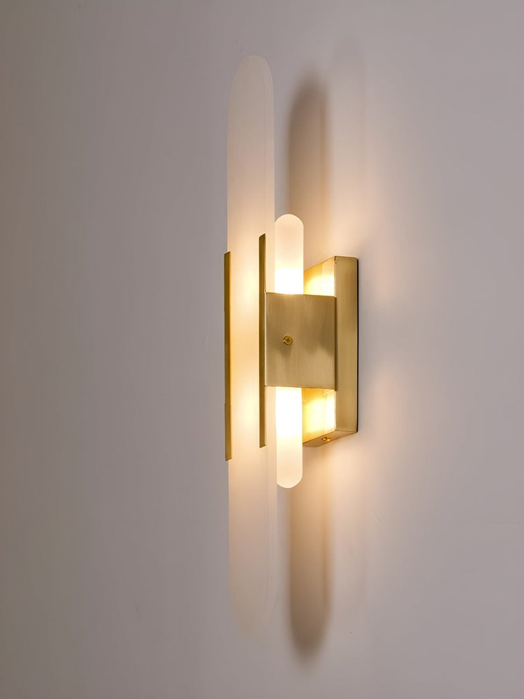 Vägglampa i Alabaster - Modern Vägglampa i Koppar - LED-Vägglampa
