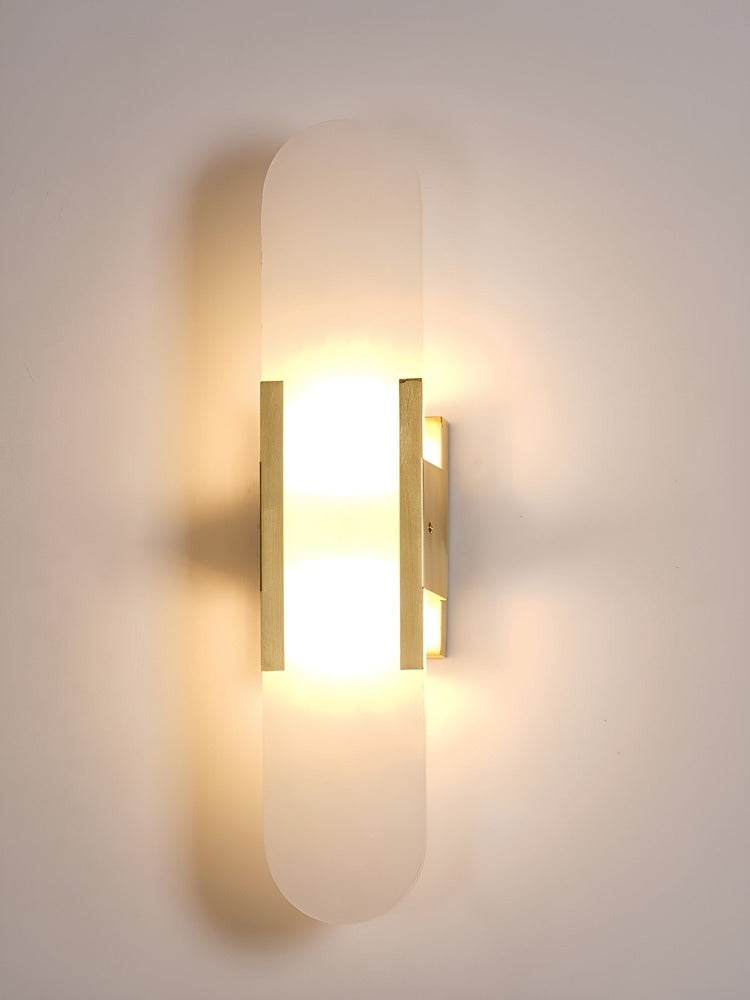 Vägglampa i Alabaster - Modern Vägglampa i Koppar - LED-Vägglampa