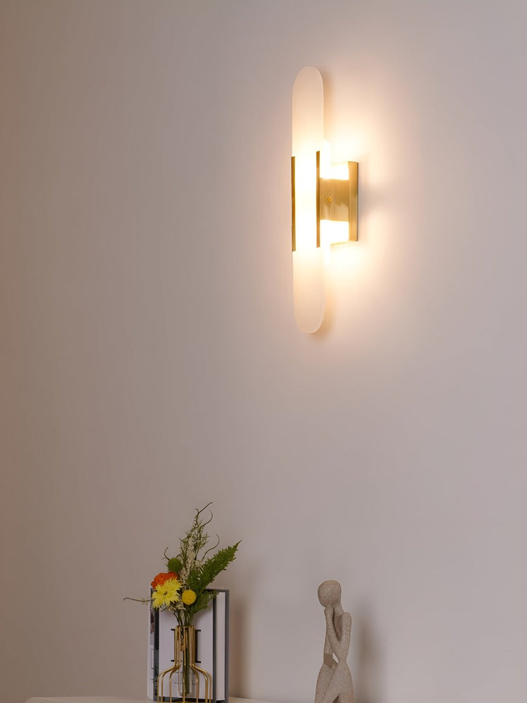 Vägglampa i Alabaster - Modern Vägglampa i Koppar - LED-Vägglampa
