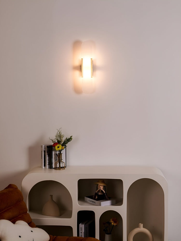 Vägglampa i Alabaster - Modern Vägglampa i Koppar - LED-Vägglampa