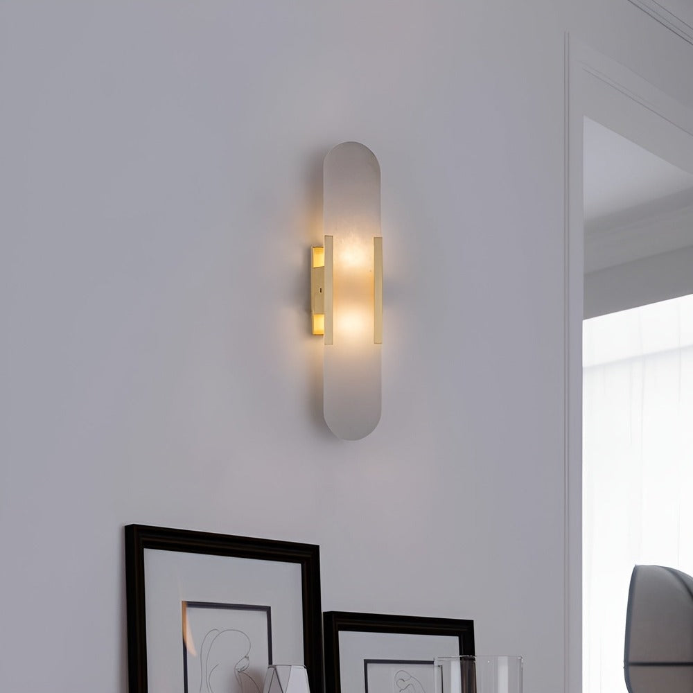 Vägglampa i Alabaster - Modern Vägglampa i Koppar - LED-Vägglampa
