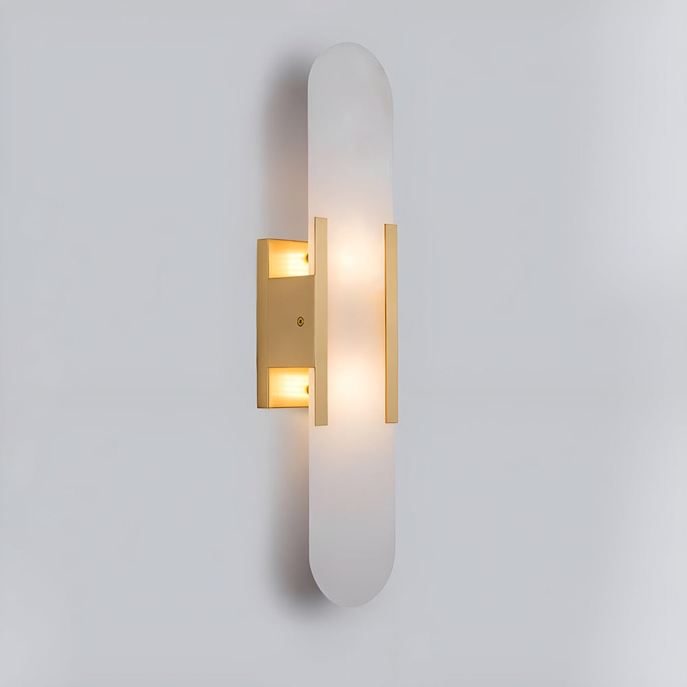 Vägglampa i Alabaster - Modern Vägglampa i Koppar - LED-Vägglampa