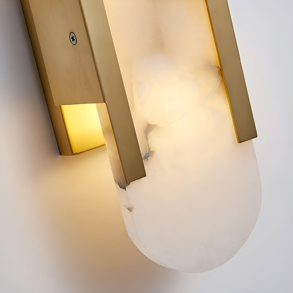 Vägglampa i Alabaster - Modern Vägglampa i Koppar - LED-Vägglampa