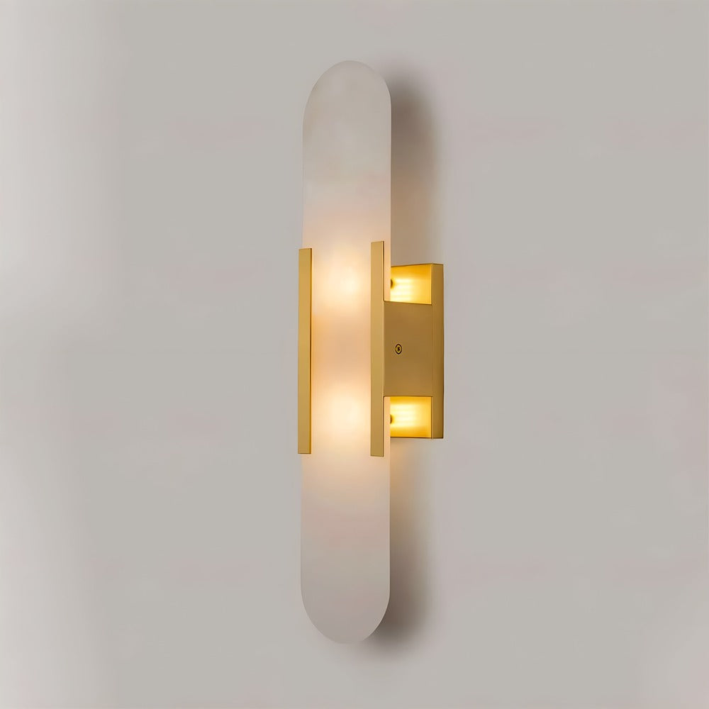 Vägglampa i Alabaster - Modern Vägglampa i Koppar - LED-Vägglampa