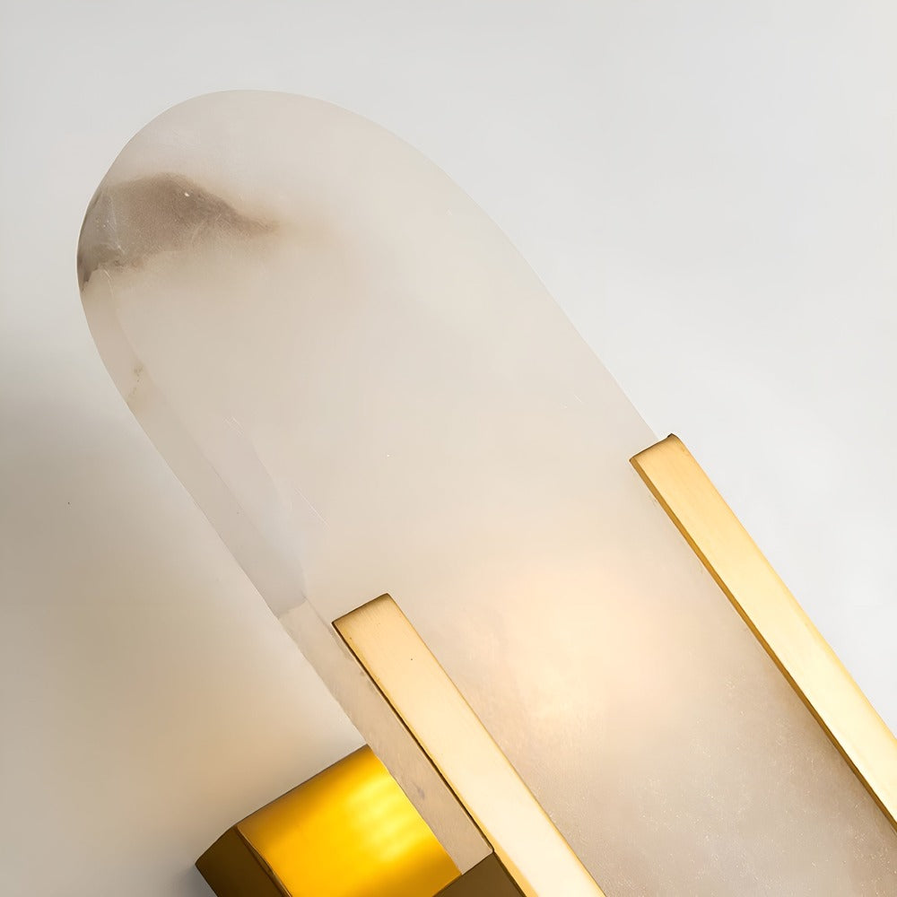 Vägglampa i Alabaster - Modern Vägglampa i Koppar - LED-Vägglampa