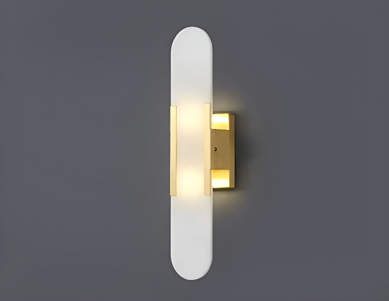 Vägglampa i Alabaster - Modern Vägglampa i Koppar - LED-Vägglampa