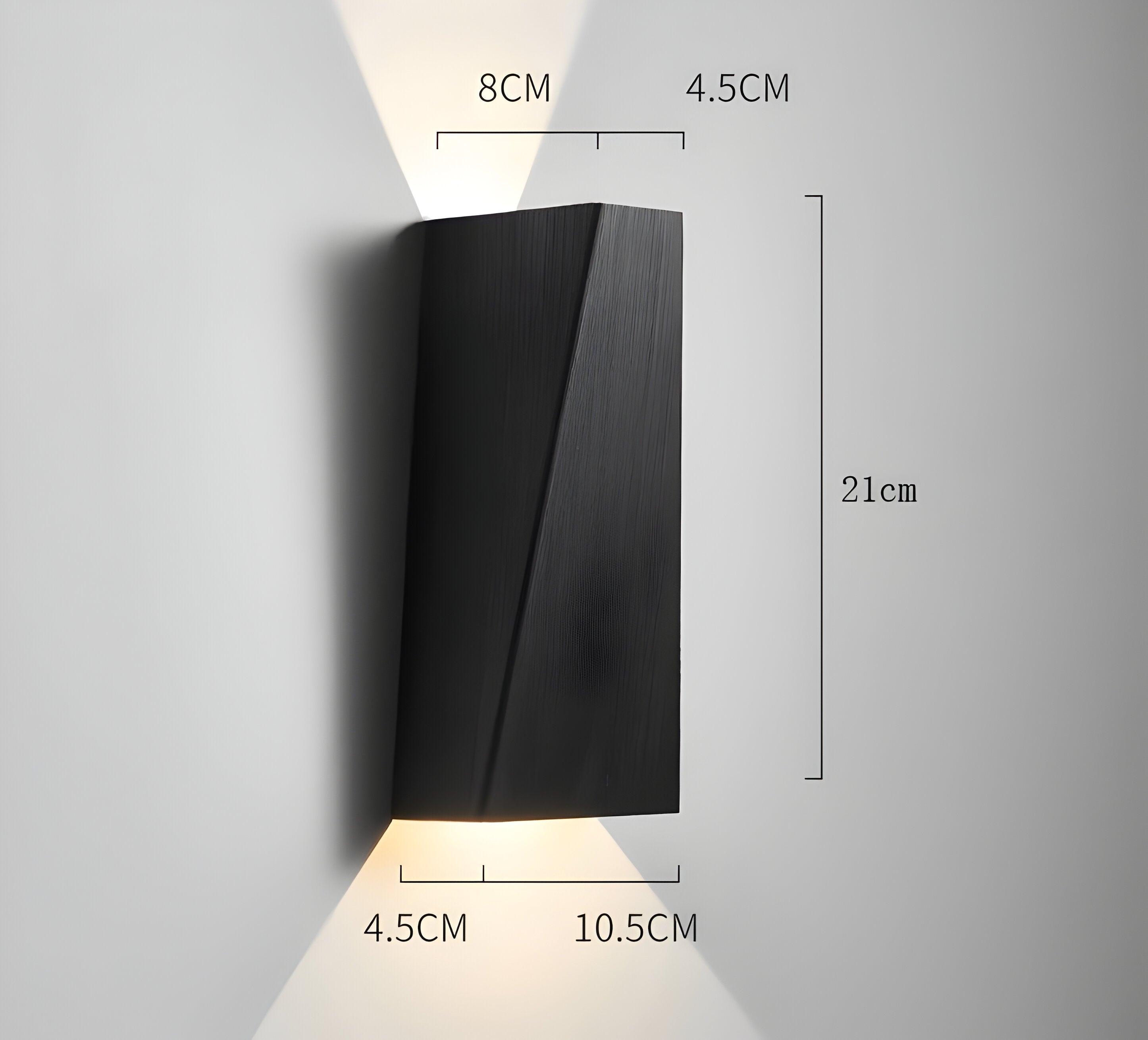 AlumiRay Vägglampa - Minimalistisk Trapetsformad Vägglampa - Upp och ner Vägglampor LED