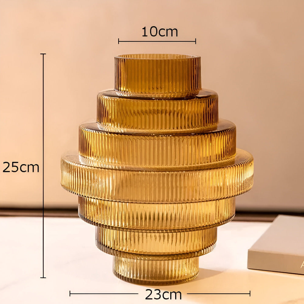Elegant Amberglas-Vas - Ett samtida dekorationsstycke för stiliga hem