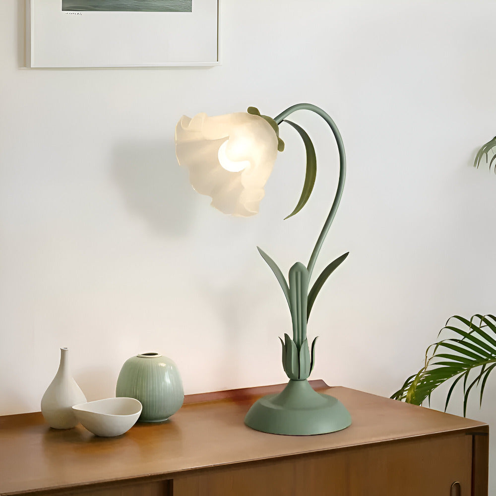 Antik Inspirerat Blomsterdesign Bordslampa i Fransk Stil