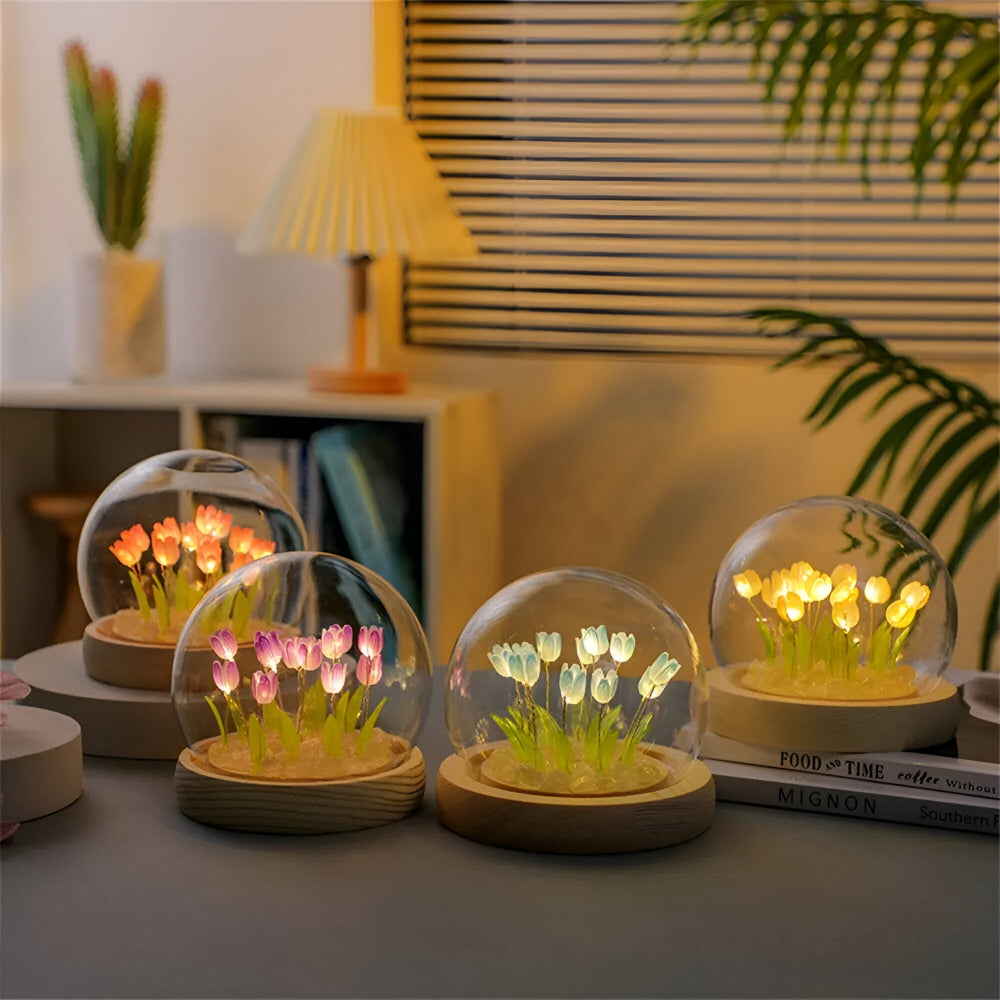 ArtifiTulip Bordslampa - Charmigt DIY LED Blomster Nattljus