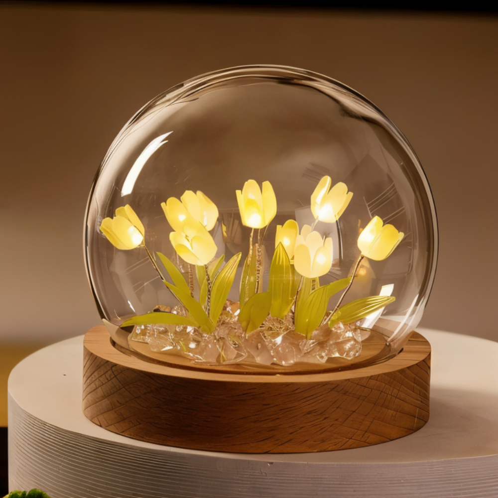 ArtifiTulip Bordslampa - Charmigt DIY LED Blomster Nattljus