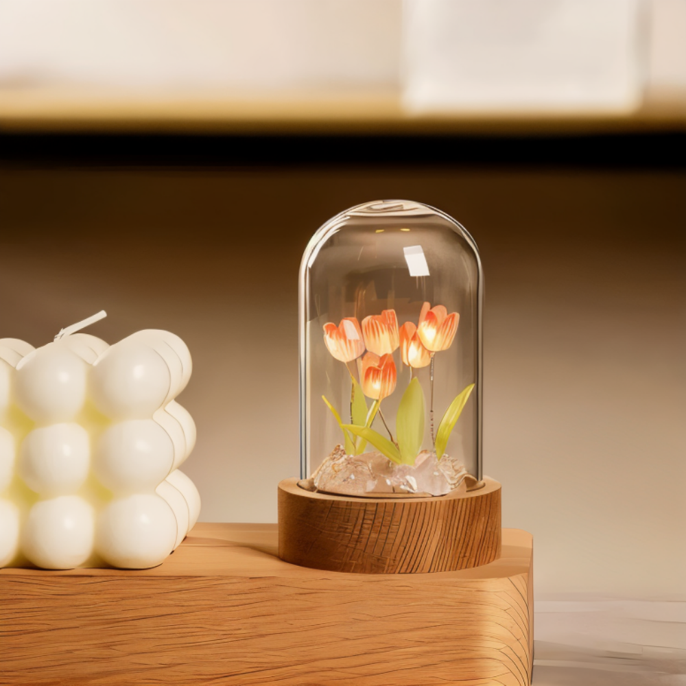 ArtifiTulip Bordslampa - Charmigt DIY LED Blomster Nattljus